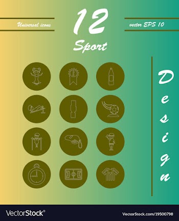 Minimalistic thin line sports sharp icons vector image