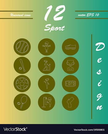 Minimalistic thin line sports sharp icons vector image