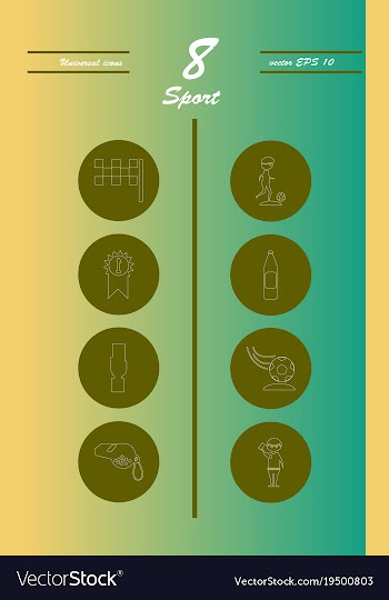 Minimalistic thin line sports sharp icons vector image