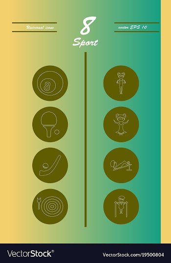 Minimalistic thin line sports sharp icons vector image