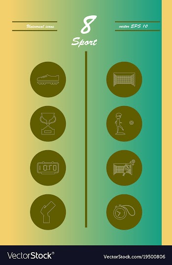 Minimalistic thin line sports sharp icons vector image