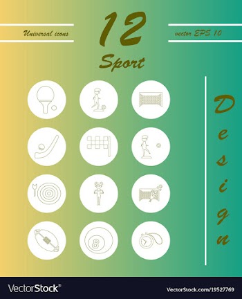 Minimalistic thin line sports sharp icons vector image