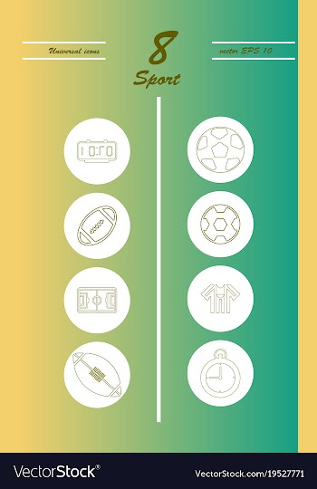 Minimalistic thin line sports sharp icons vector image