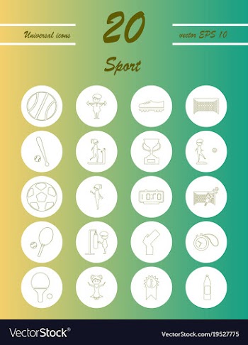 Minimalistic thin line sports sharp icons vector image