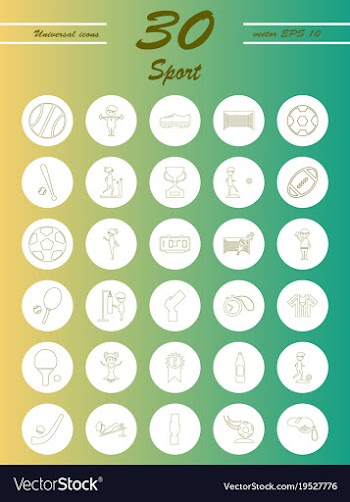 Minimalistic thin line sports sharp icons vector image