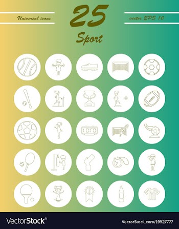 Minimalistic thin line sports sharp icons vector image