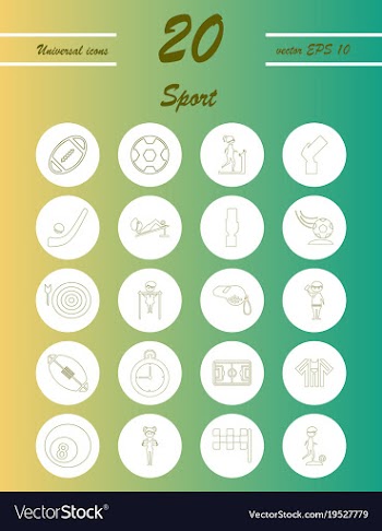 Minimalistic thin line sports sharp icons vector image