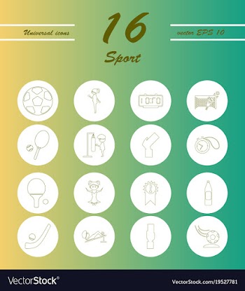 Minimalistic thin line sports sharp icons vector image