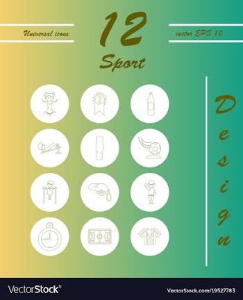 Minimalistic thin line sports sharp icons vector image