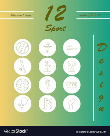 Minimalistic thin line sports sharp icons vector image