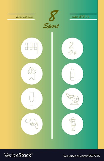 Minimalistic thin line sports sharp icons vector image
