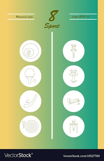 Minimalistic thin line sports sharp icons vector image