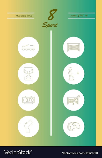 Minimalistic thin line sports sharp icons vector image