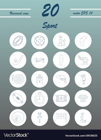 Minimalistic thin line sports sharp icons vector image