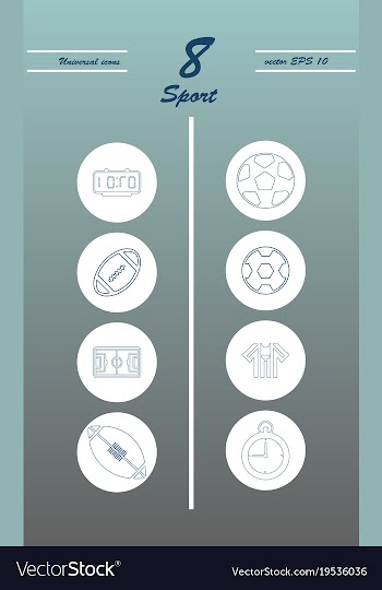 Minimalistic thin line sports sharp icons vector image