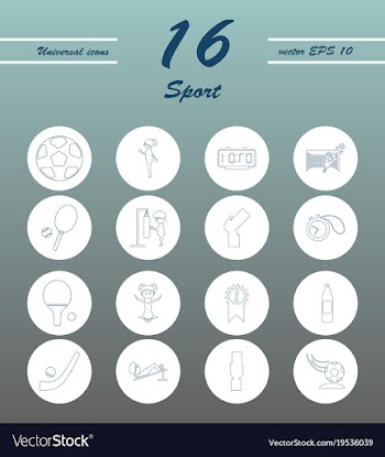 Minimalistic thin line sports sharp icons vector image