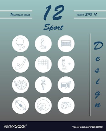 Minimalistic thin line sports sharp icons vector image