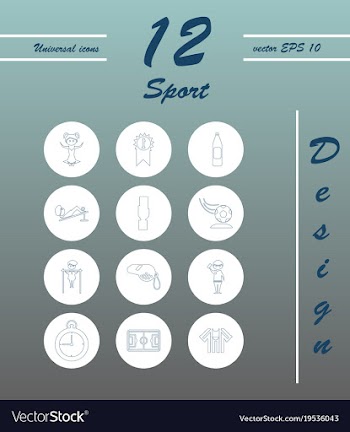 Minimalistic thin line sports sharp icons vector image