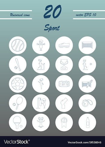 Minimalistic thin line sports sharp icons vector image
