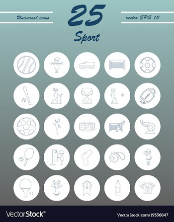 Minimalistic thin line sports sharp icons vector image