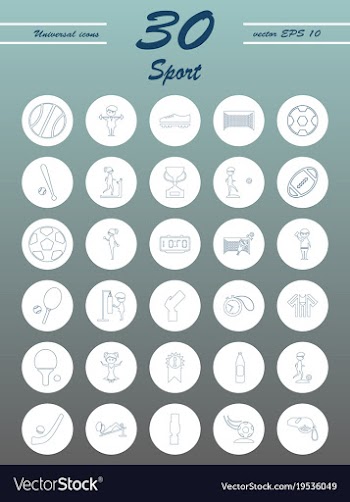 Minimalistic thin line sports sharp icons vector image