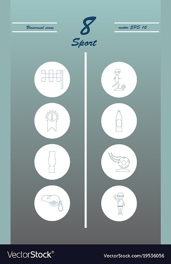 Minimalistic thin line sports sharp icons vector image