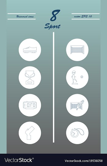 Minimalistic thin line sports sharp icons vector image