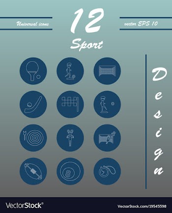 Minimalistic thin line sports sharp icons vector image