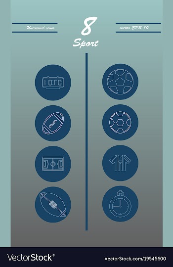Minimalistic thin line sports sharp icons vector image