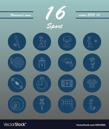 Minimalistic thin line sports sharp icons vector image