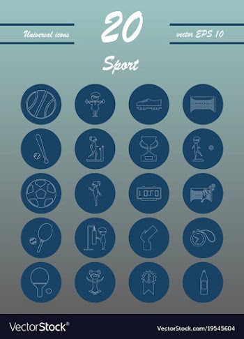 Minimalistic thin line sports sharp icons vector image