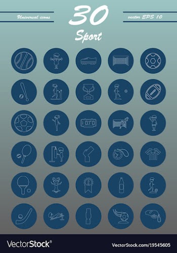 Minimalistic thin line sports sharp icons vector image
