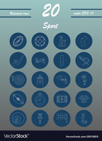 Minimalistic thin line sports sharp icons vector image
