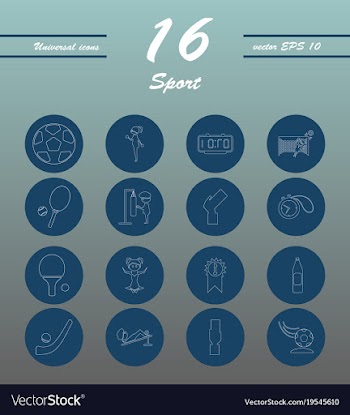 Minimalistic thin line sports sharp icons vector image