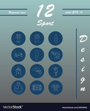Minimalistic thin line sports sharp icons vector image