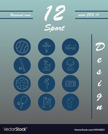 Minimalistic thin line sports sharp icons vector image