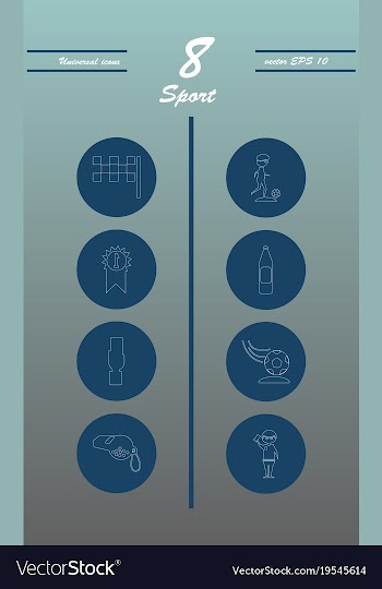 Minimalistic thin line sports sharp icons vector image