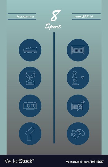 Minimalistic thin line sports sharp icons vector image