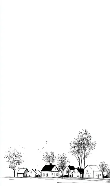 Minimalistic Village Sketch Minimalistic Village Sketch