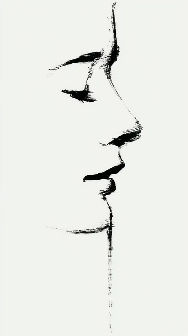 Minimalistic Woman's Face Line Drawing