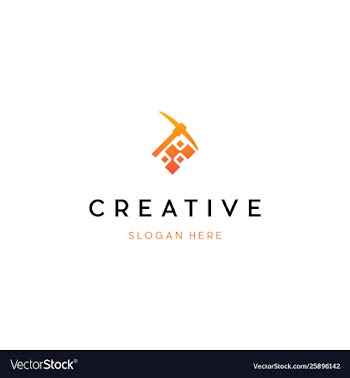 Mining digital media tech creative business logo vector image