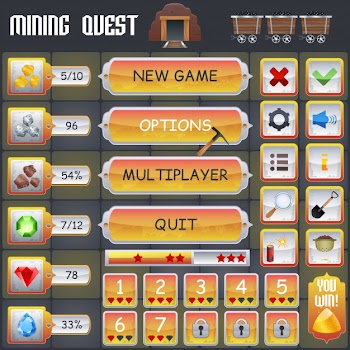 Mining game interface