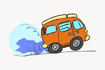Minivan cartoon clipart, illustration vector. | Free Vector - rawpixel