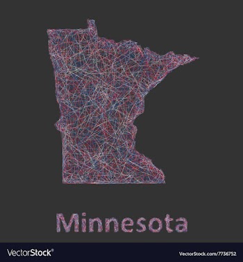 Minnesota line art map vector image