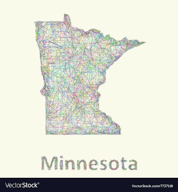 Minnesota line art map vector image
