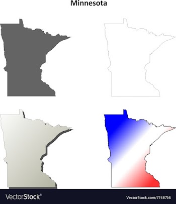 Minnesota outline map set vector image