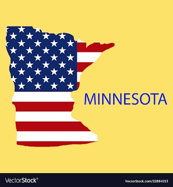 Minnesota state of america with map flag print on vector image