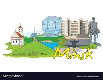 Minsk doodles vector image