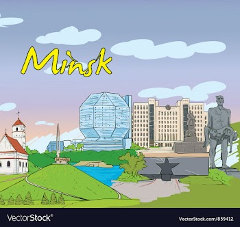Minsk doodles vector image