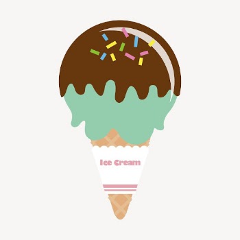 Mint chocolate chip ice-cream clipart, | Free Vector - rawpixel